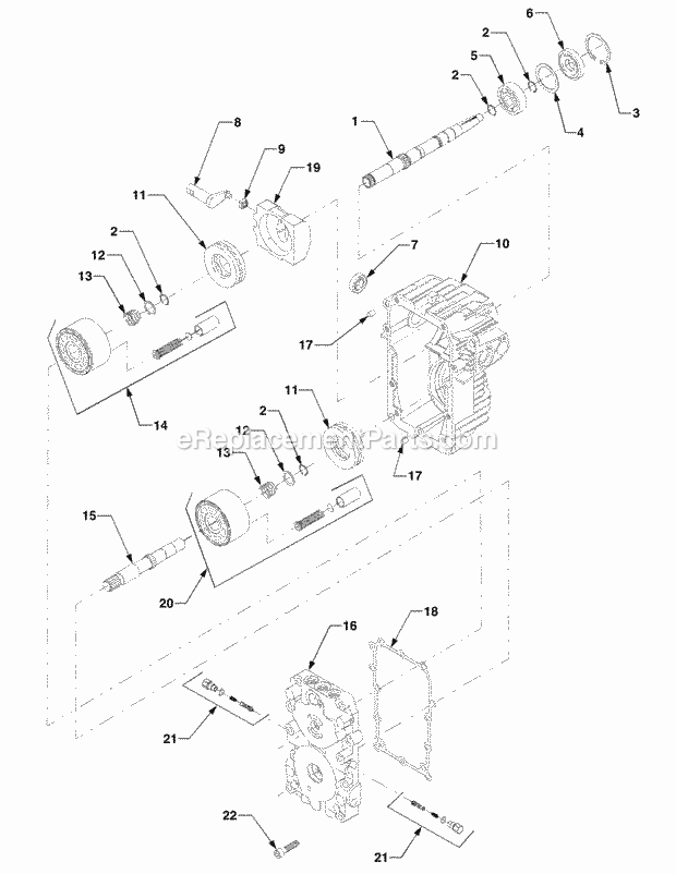 Hydrostatic Transmission Diagram and Parts List for 54AE546-710, 54BE546-710 Cub Cadet Lawn Tractor